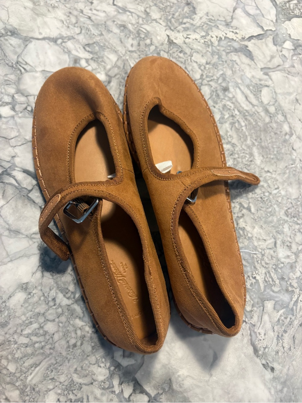 New Target Women's Suede Mary Jane Flats in Brown